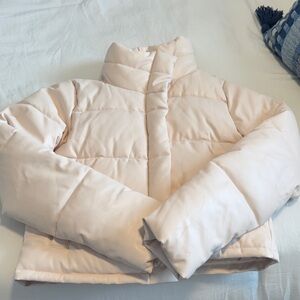 Alya Light Pink Cropped Puffer Jacket